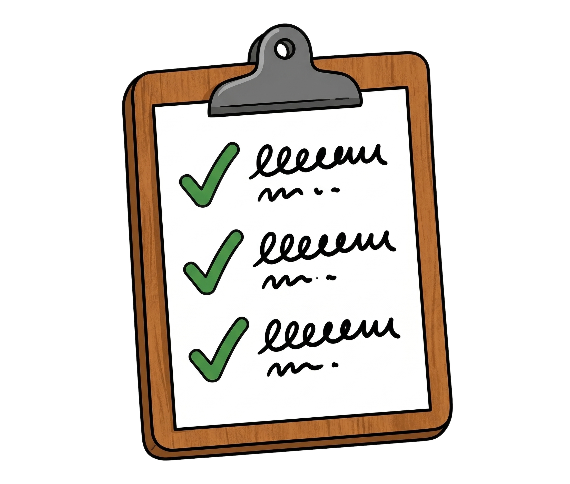 Checklist illustration representing Salon Breezy's all-in-one salon support